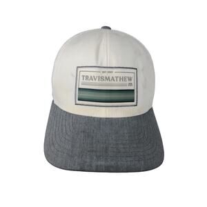 Travis Mathew Mesh Back Snapback Hat 110 One Ten FlexFit White & Gray Adjustable